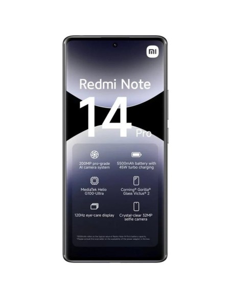 SMARTPHONE XIAOMI REDMI NOTE 14 PRO 6.67 FHD+ 8GB/256GB/200MP/NFC/4G BLACK